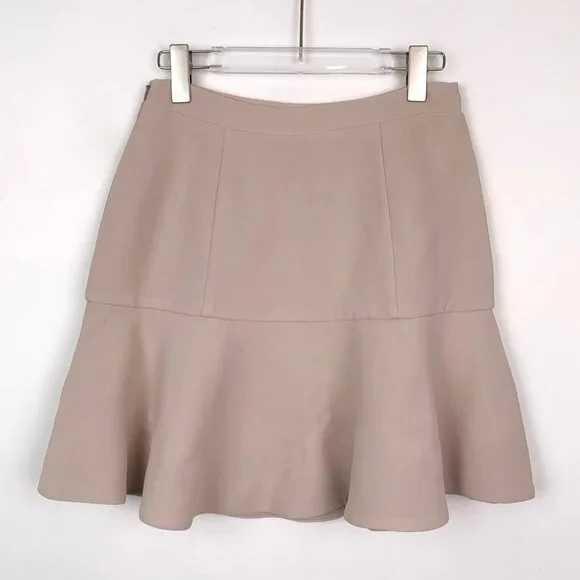 011447 Miu Miu ruffled apricot pink skirt size 42